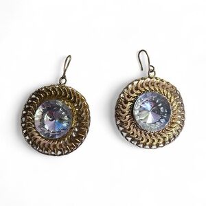 Vintage Gold and Silver Round Earrings